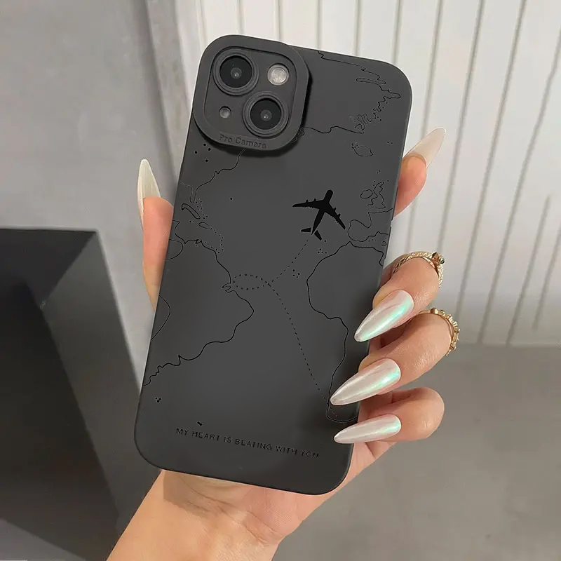 Samsung Galaxy A55 - Reisgeïnspireerde telefoonhoesjes met vliegrouteontwerp voor Samsung
