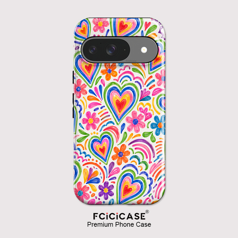 Google Pixel 9 - Fcicicase Voor Pixel 10A Liefdeshart Bloem