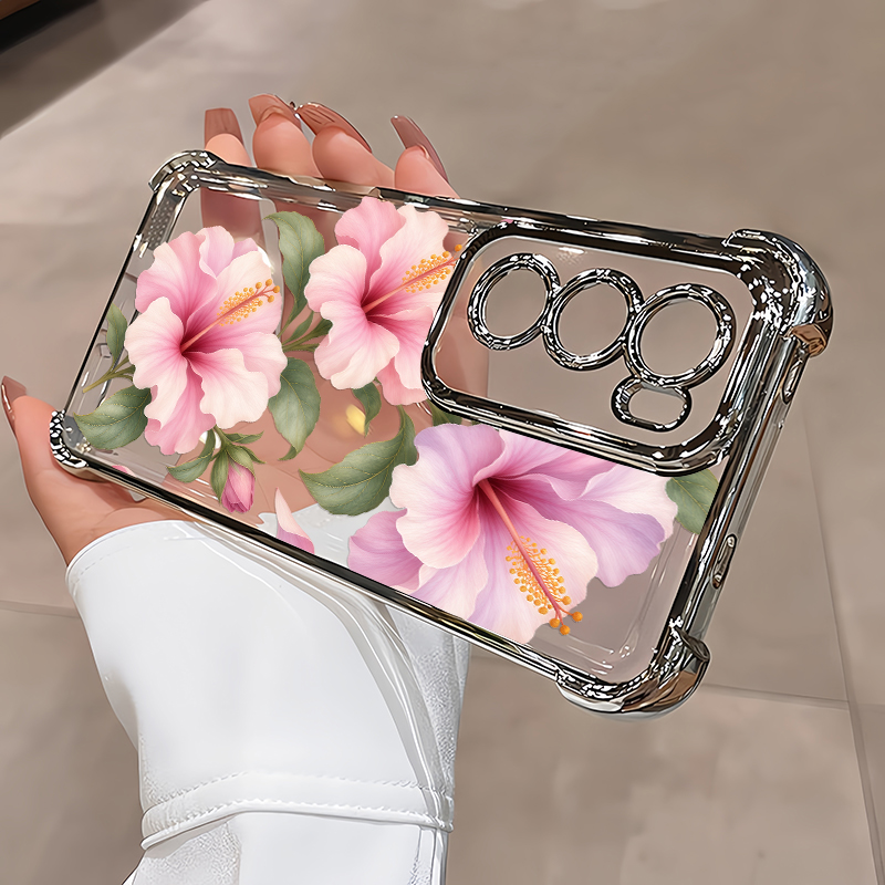 Roze Hibiscus Bloemenpatroon H - Oppo Reno 12 recensie en prijs
