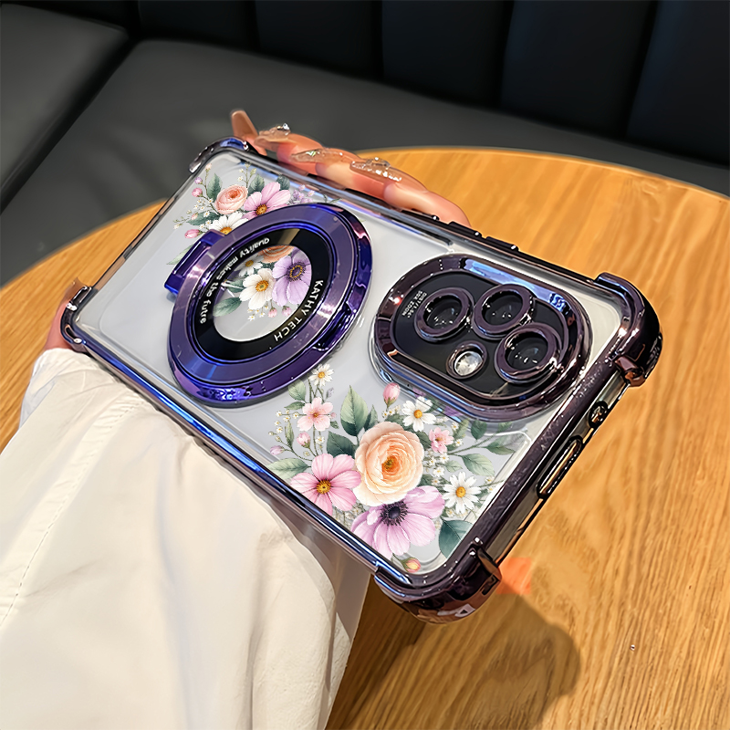 Roze kleine bloemenprint telef - Oppo Reno 12 recensie en prijs